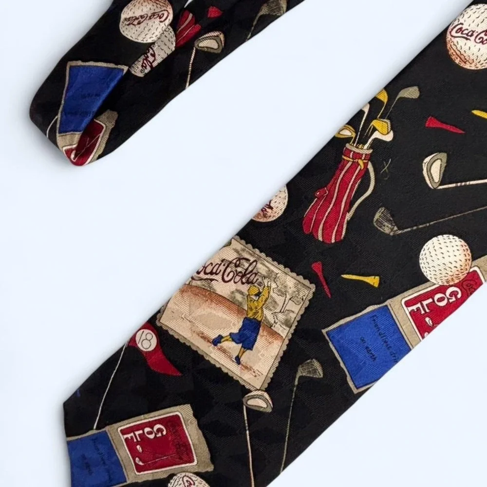 Vtg‎ Silk Coca Cola Golf Tie made in USA